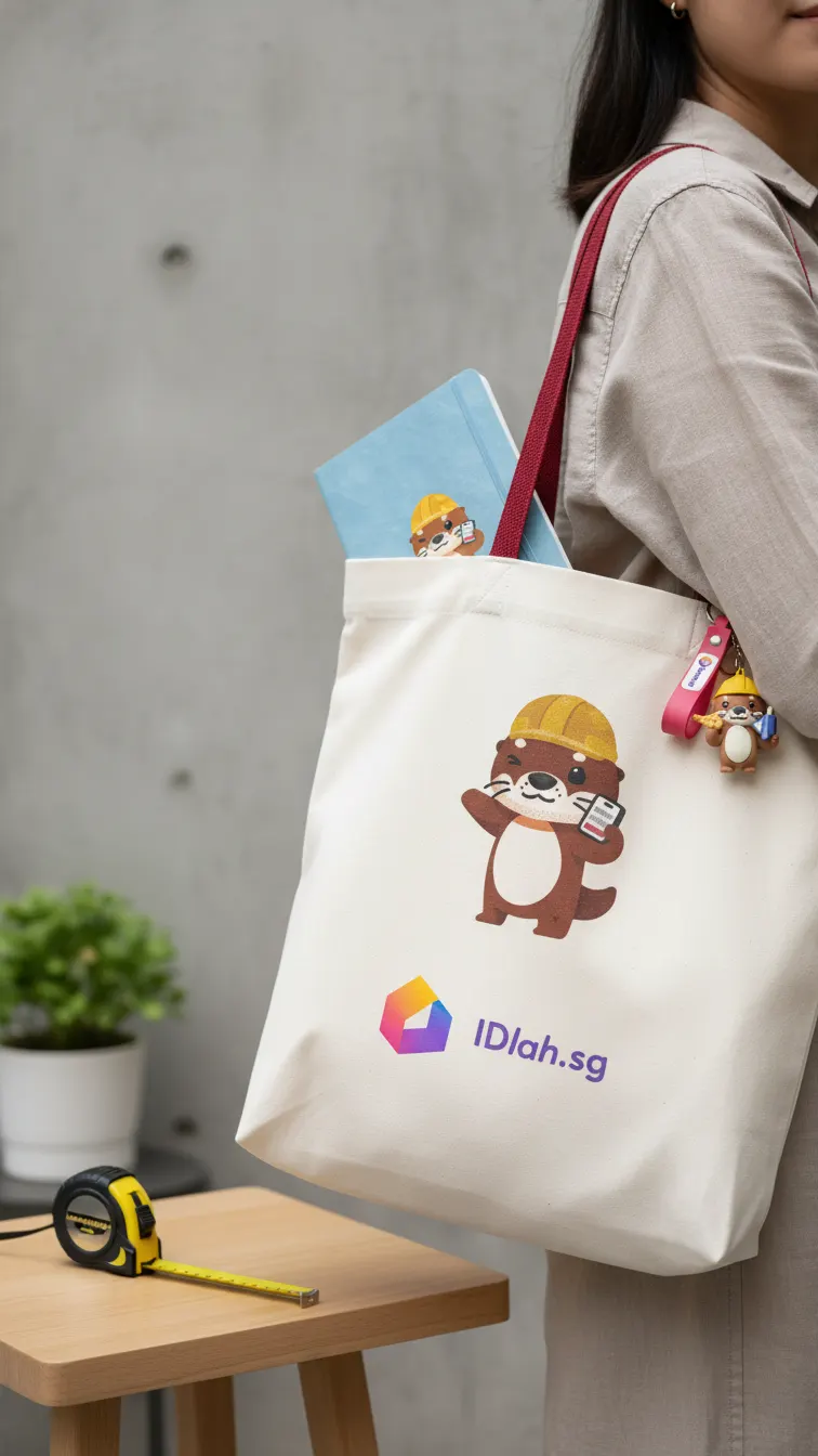 Close-up of Reno Fiesta tote bag with keychain